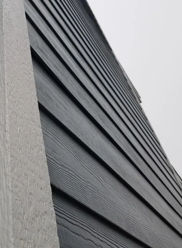 a newly installed fiber cement siding