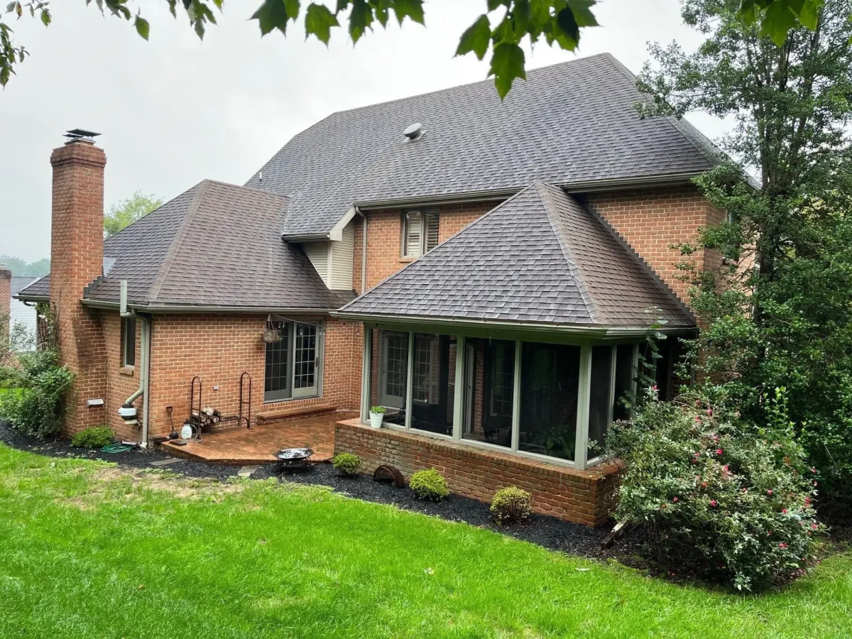 a house with a shingle roofing