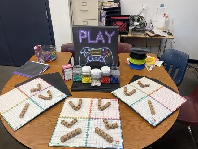 manipulatives arranged for play