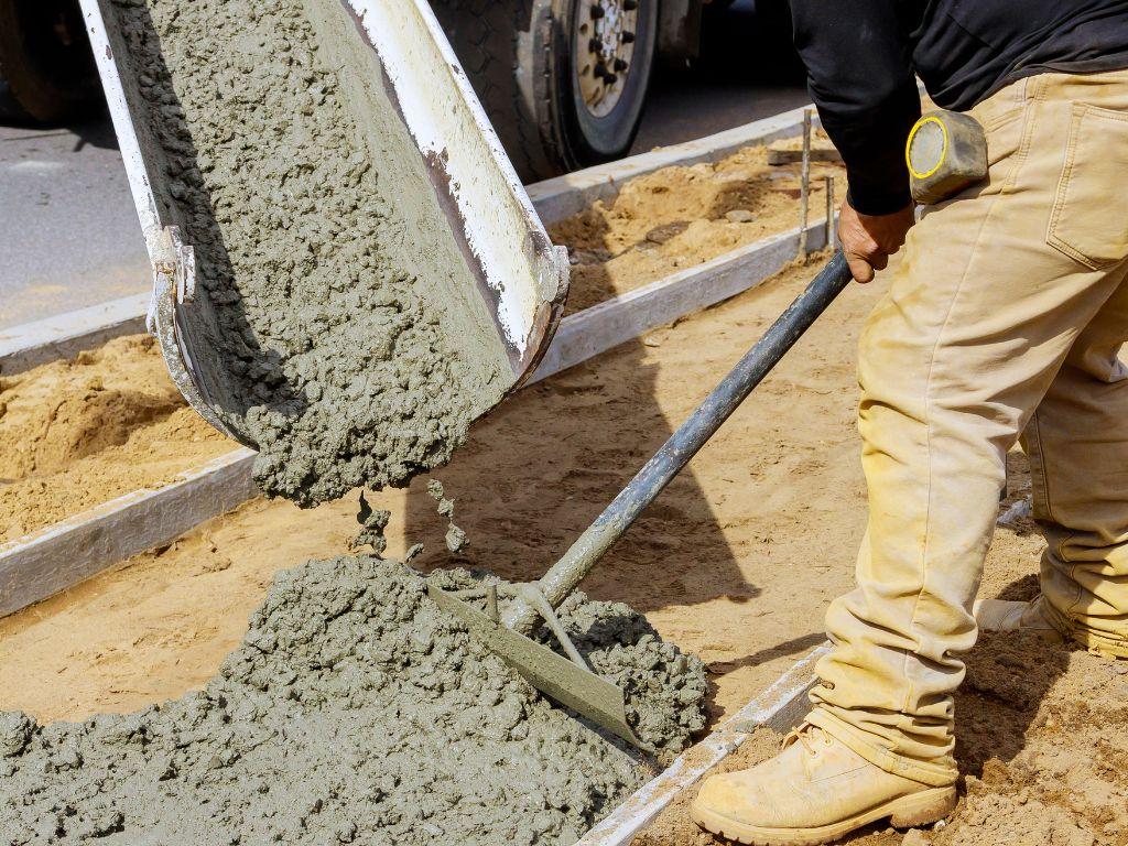 Concrete slab foundation prep with rebar and gravel base