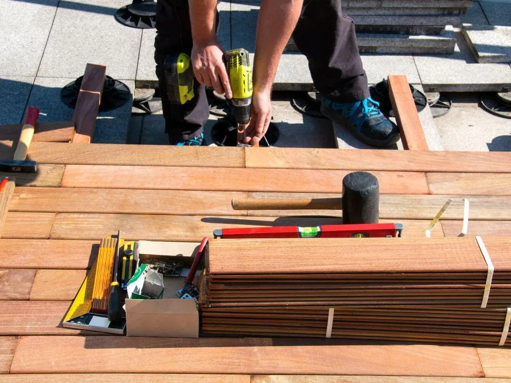 Custom composite deck built by Roofing Rebels Denton