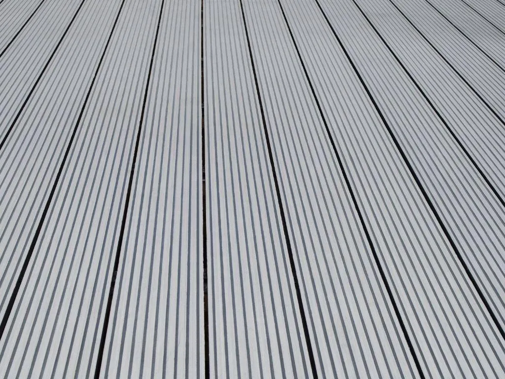 Trex composite deck boards installed on backyard patio