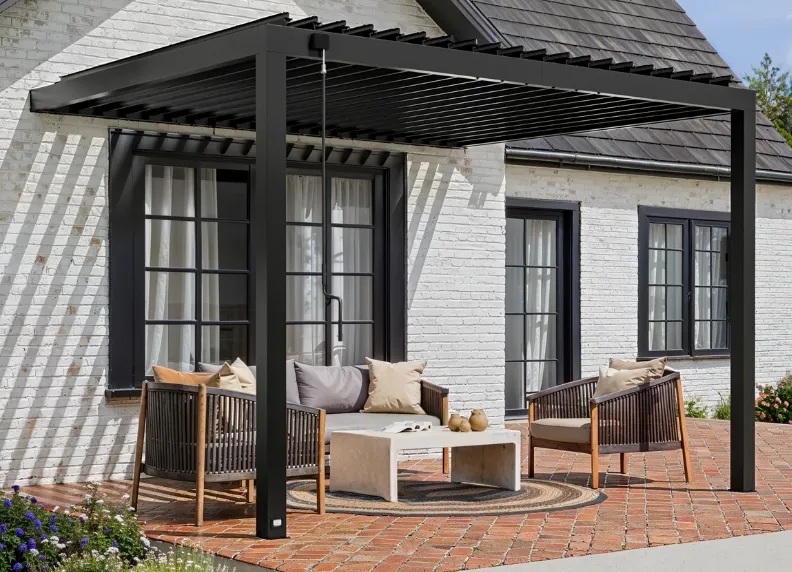 Rainbow panorama walkway with metal stairs and city view