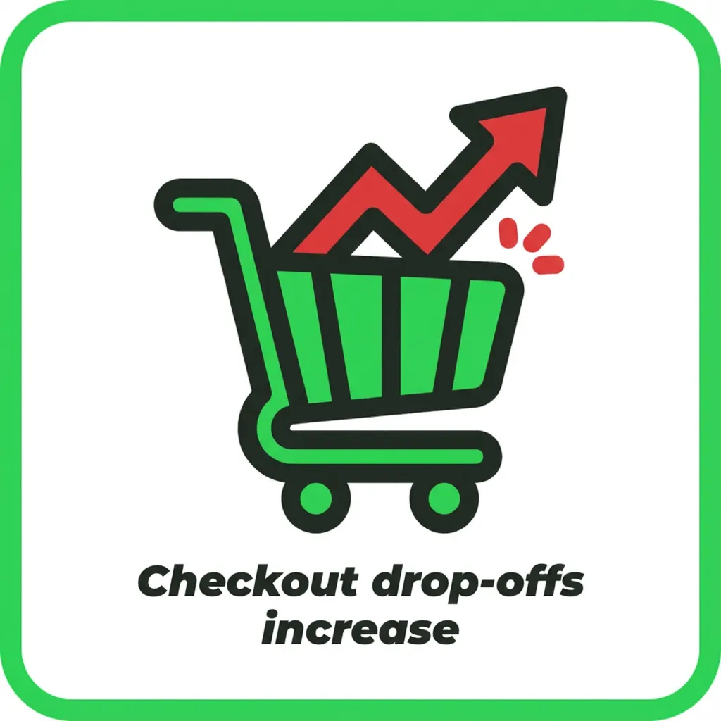Checkout drop-offs increase