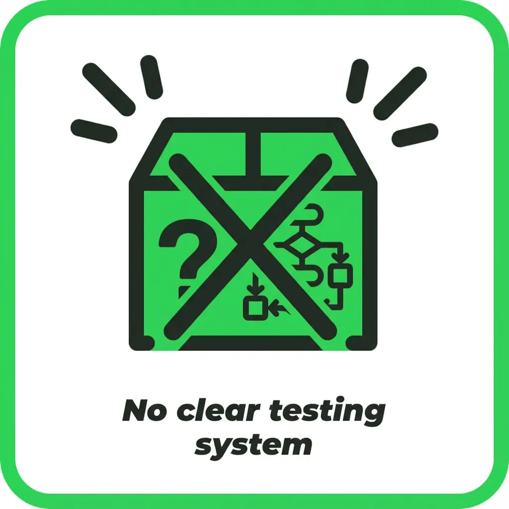 No clear testing system