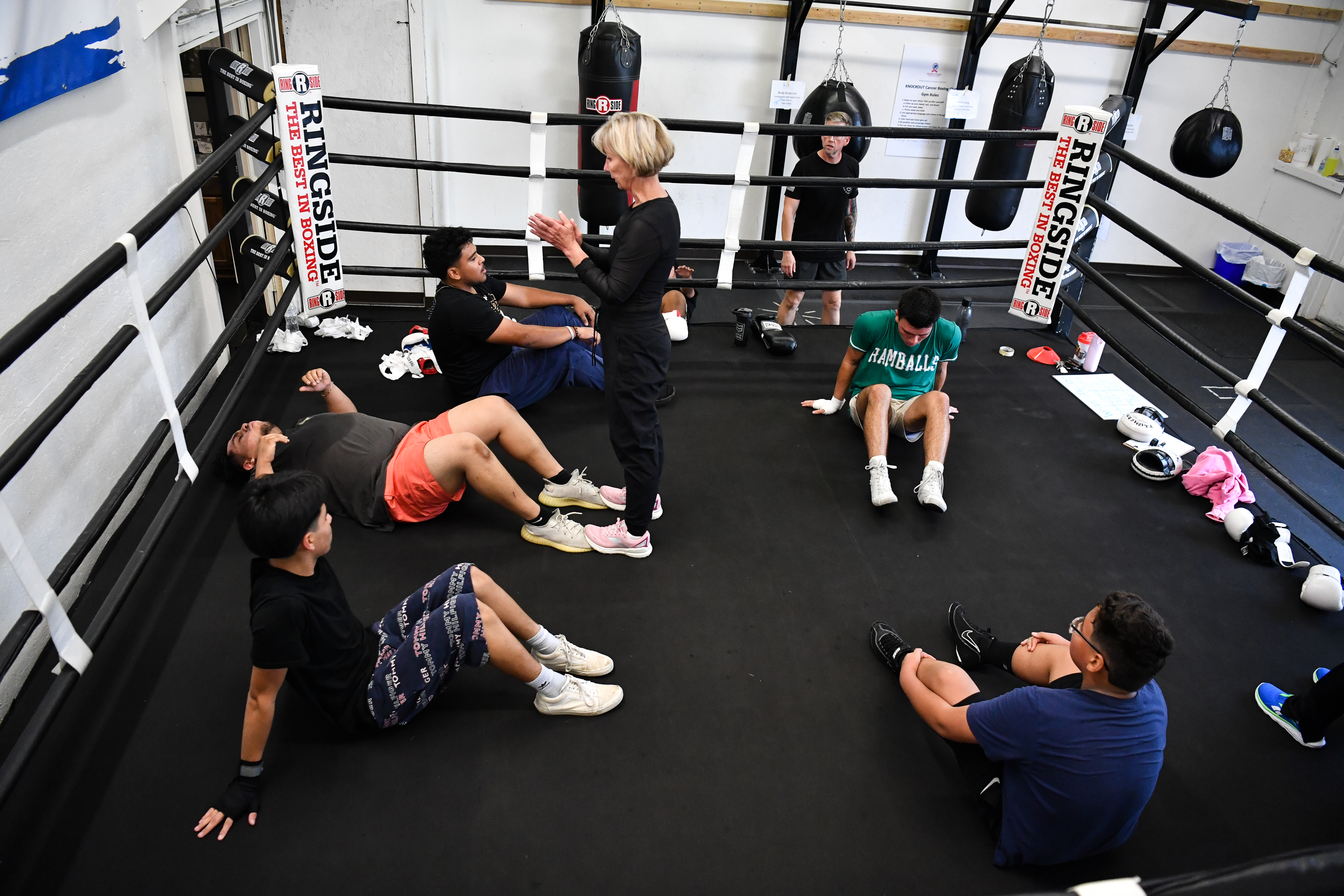group boxing class in Fort Collins learning real boxing technique and drills
