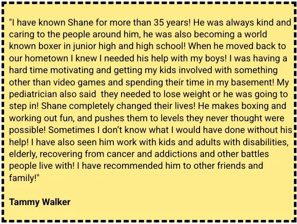 Tammy Walker's Testimonial For Knockout Cancer Boxing Club 