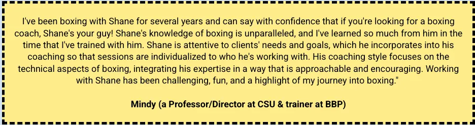 Testimonial from Mindy about Fort Collins Boxing Program Knockout Cancer Boxing 