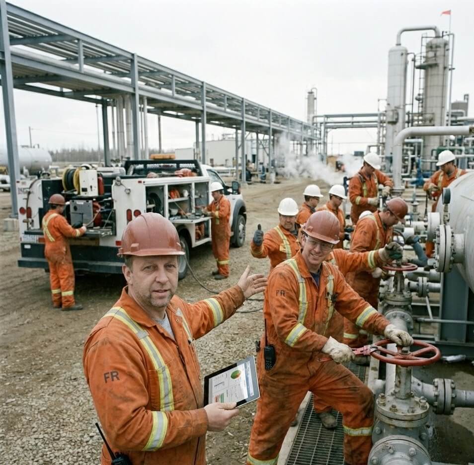 a safety pro is looking through filled out forms and conducting a phone call with the GC