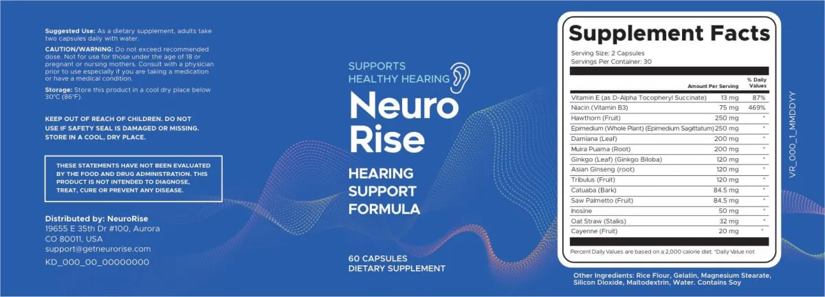 neurorise supplement facts