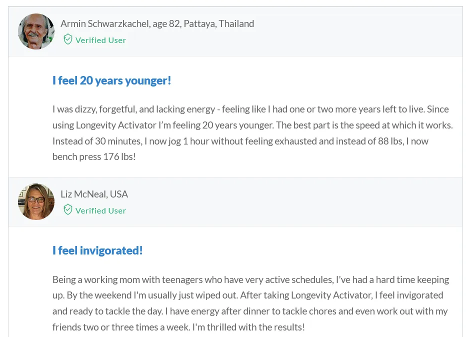 longevity activator customer reviews - 1
