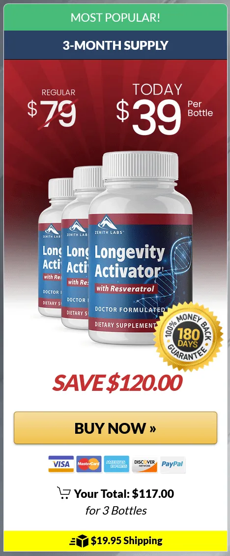 longevity activator 3 bottles