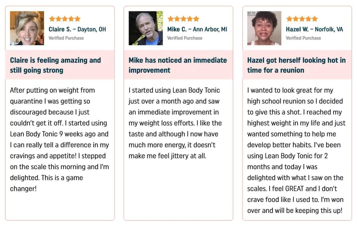 lean body tonic customers reviews