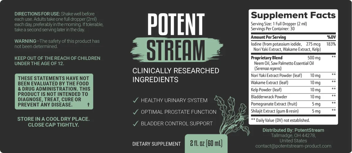 potentstream supplement fact