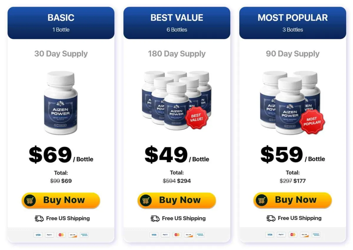 aizen power pricing