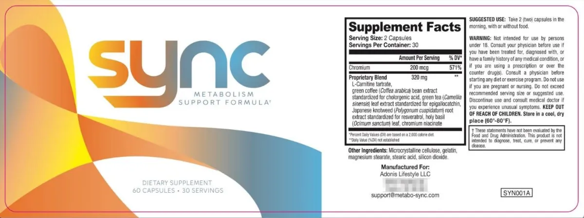 sync supplement facts
