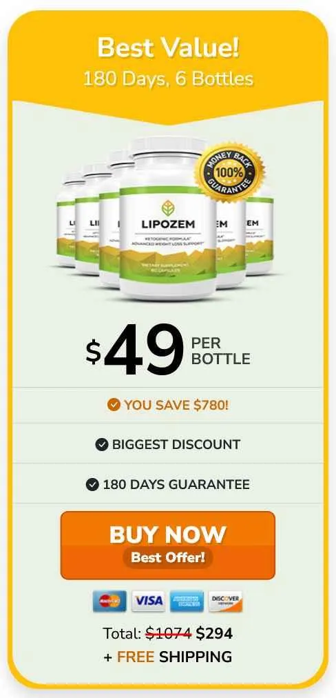 lipozem 6 bottles