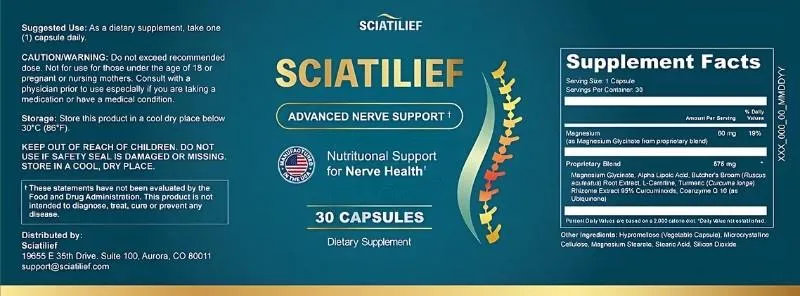 sciatilief supplement facts