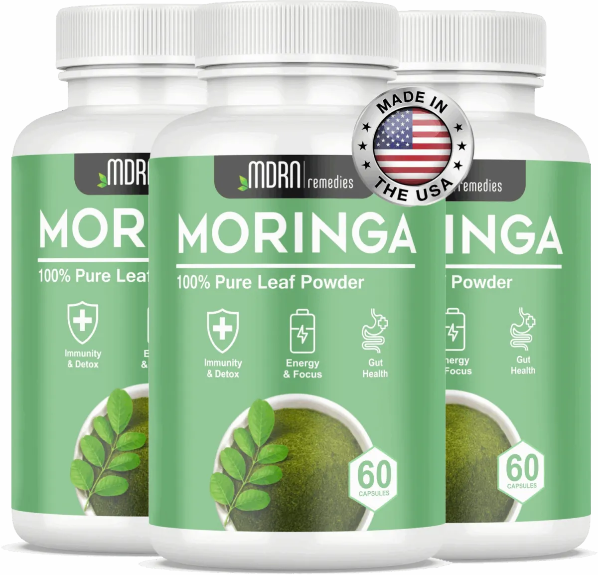 pure moringa 3 bottles