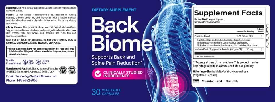 backbiome supplement facts