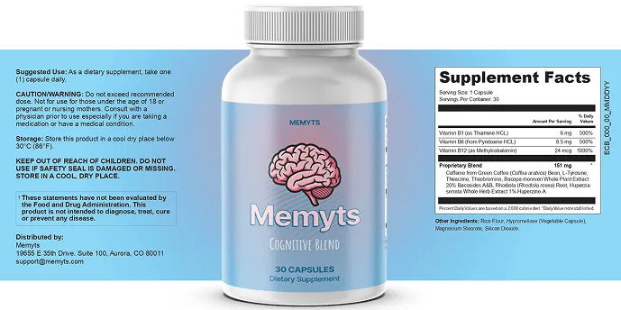 memyts supplement facts lable