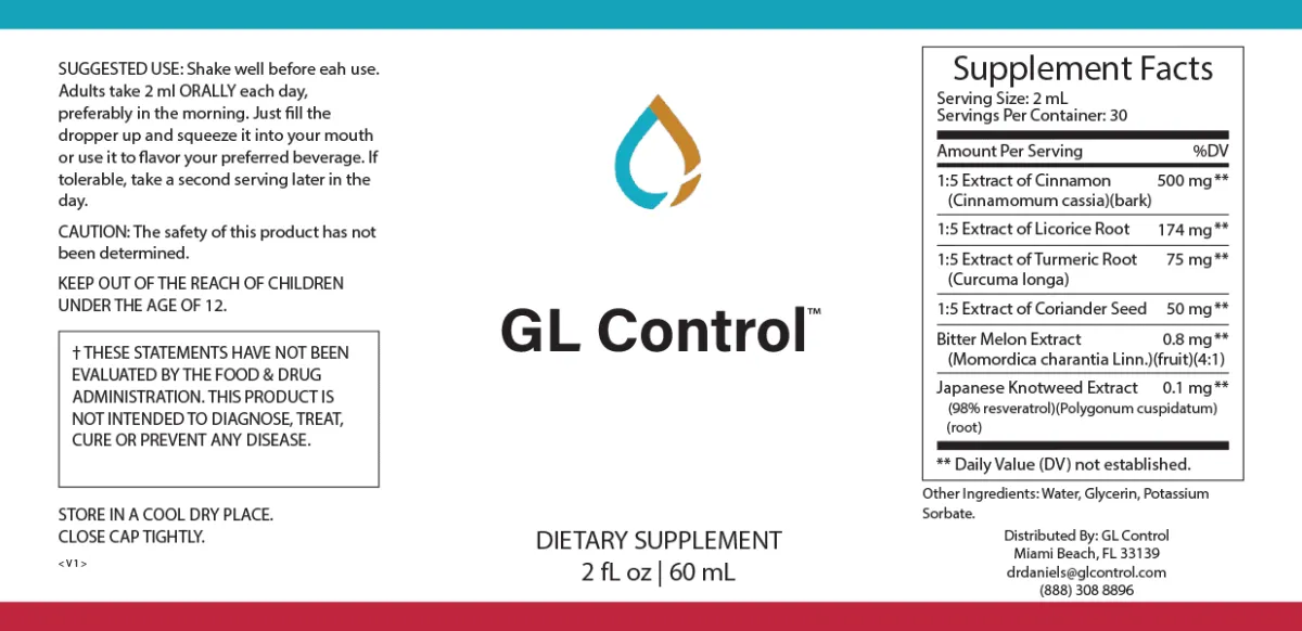 gl control supplement facts lable