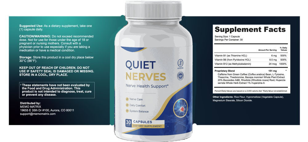 quiet nerves supplement facts lable