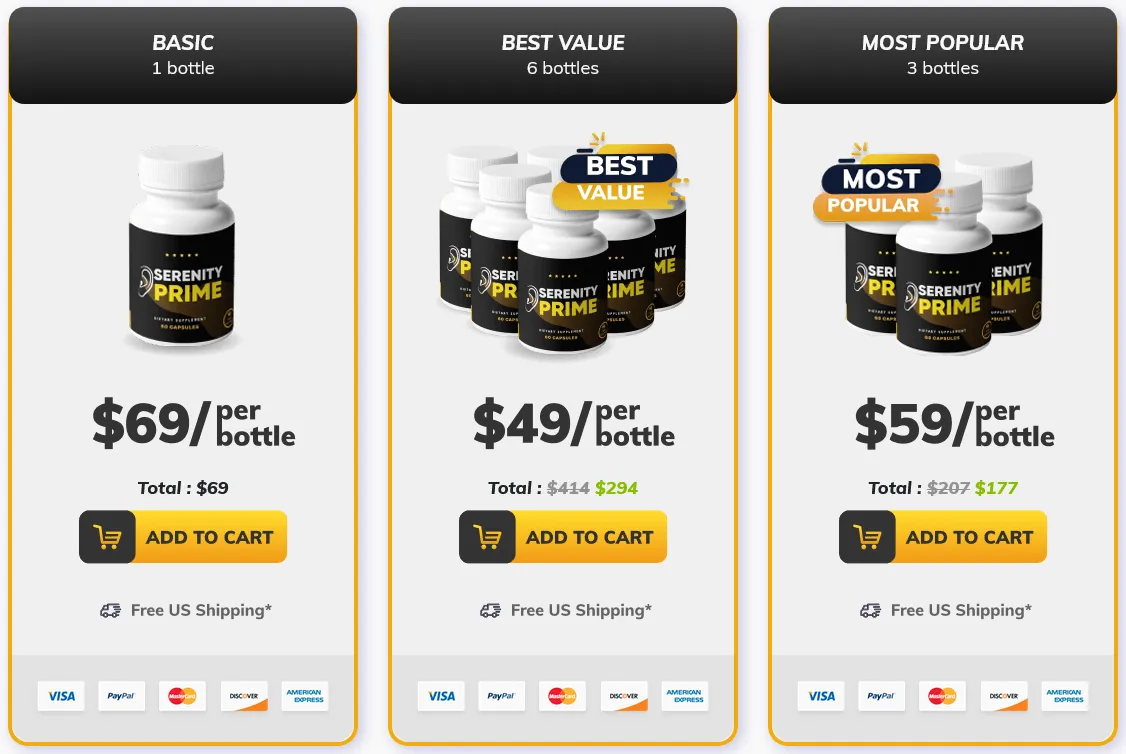 serenity prime pricing