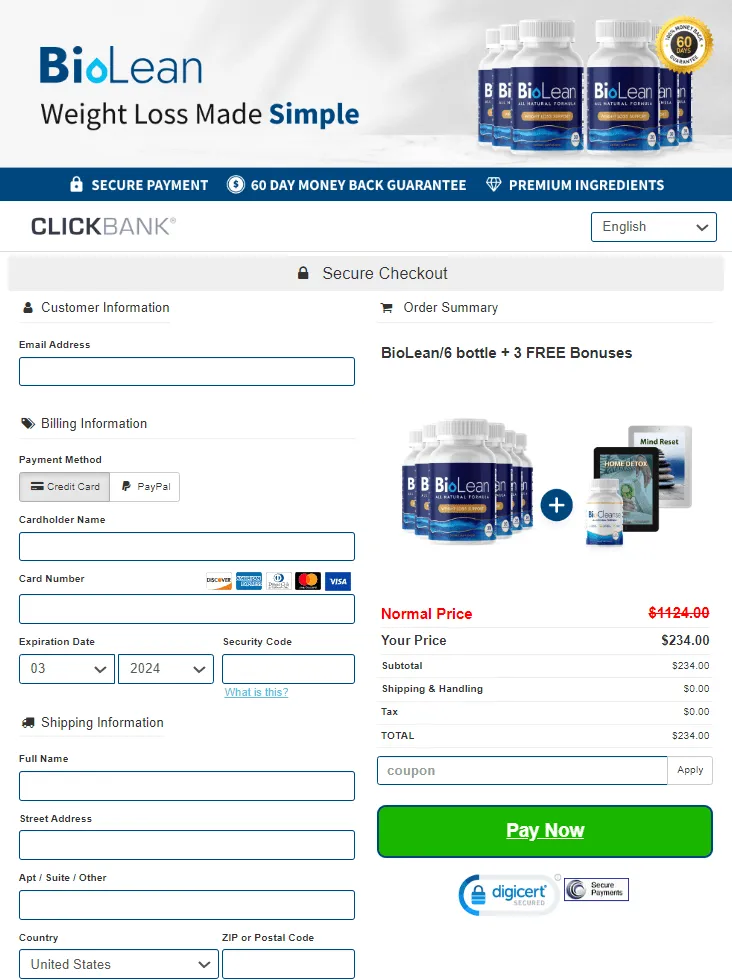 BioLean Order Page