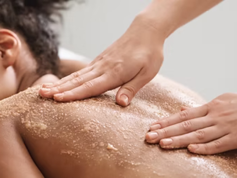 Scalp and upper body massage in Houston relieving neck, shoulder, and head tension
