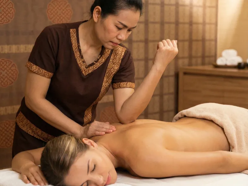 Express back massage in Houston focused on neck, shoulder, and upper back tension relief