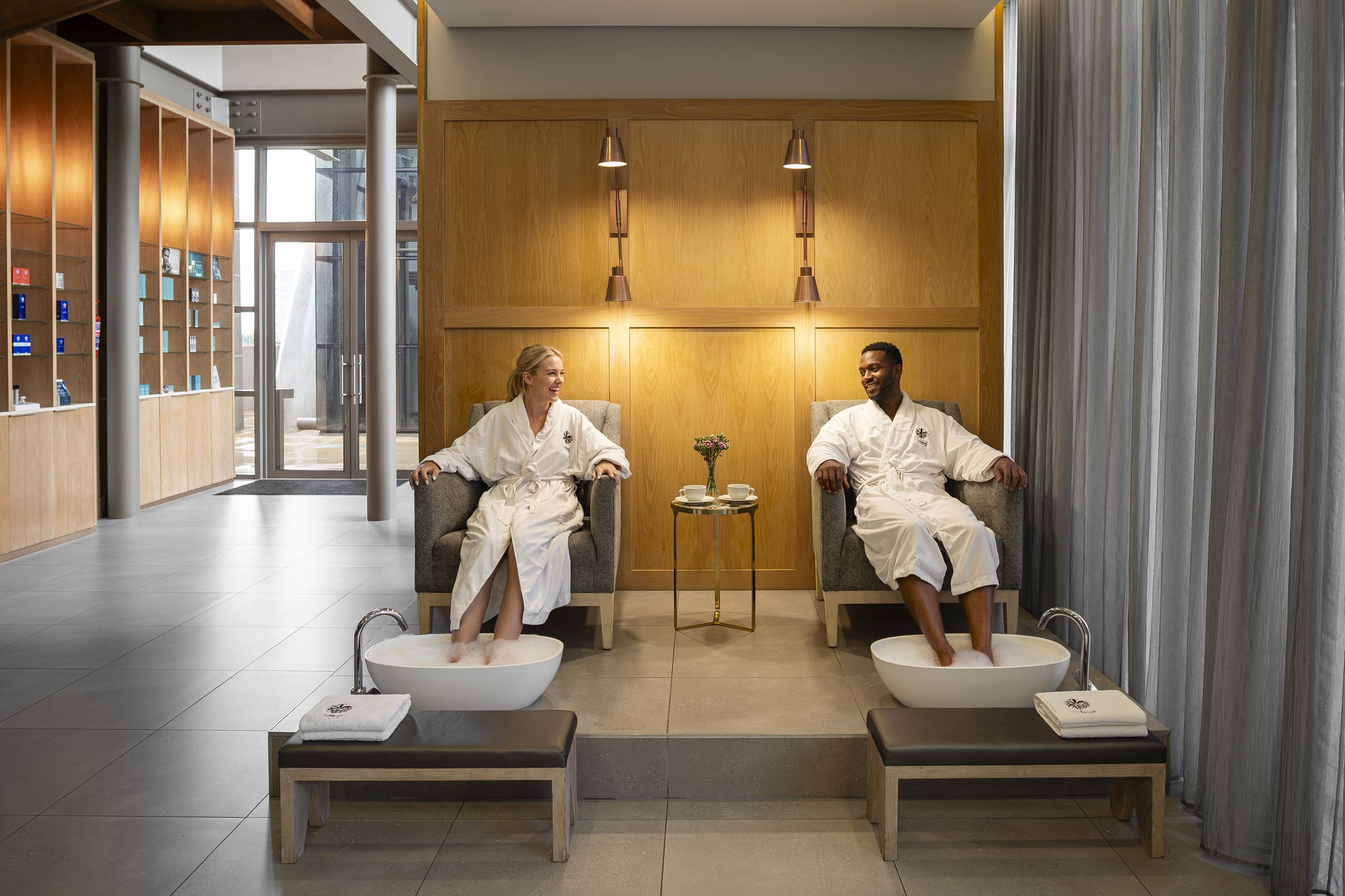 Couple's pedicure stations at The Leonardo Spa, Sandton