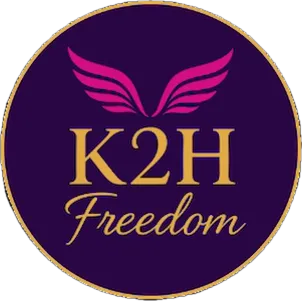 K2H FREEDOM logo — Legacy Publishings LLC wordmark with a stylized key icon in maroon and gold, symbolizing empowerment and entrepreneurship.