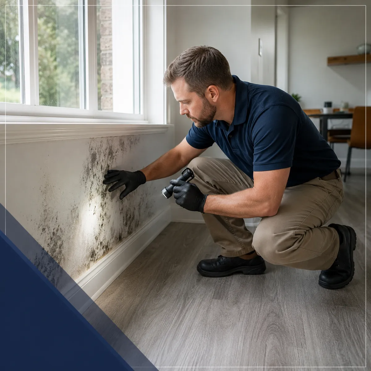 Mold inspection in a Plano home and business interior