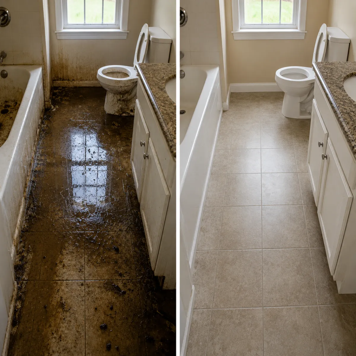 Smoke damaged surfaces being cleaned and restored in a Plano property