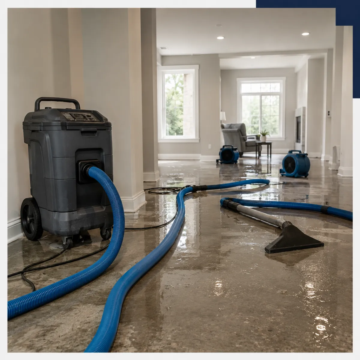 Emergency water extraction in a Plano TX home