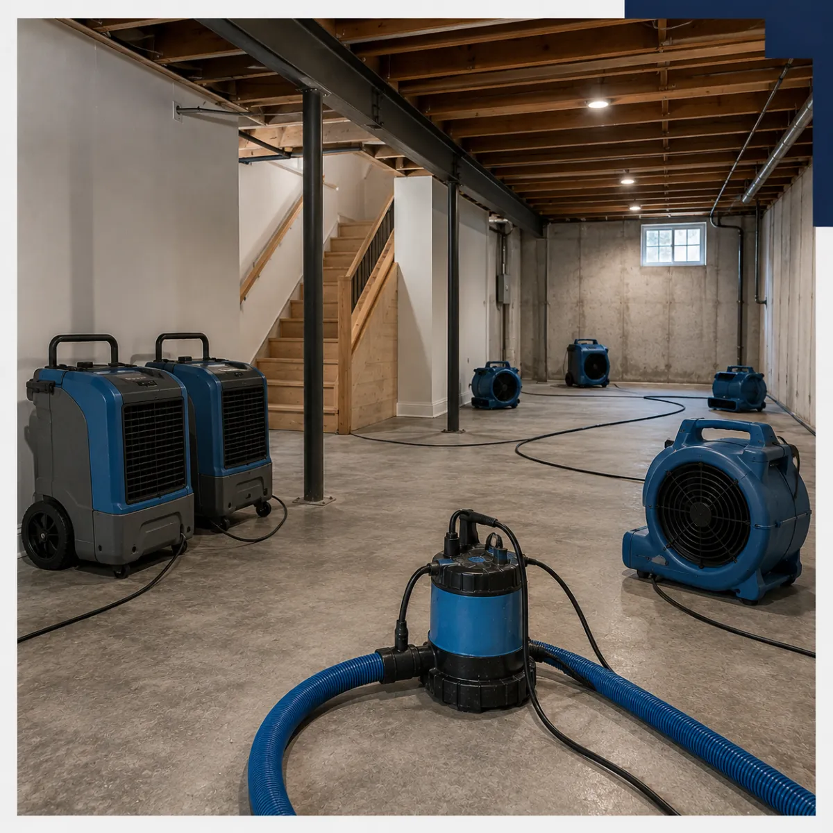 Basement flooding cleanup in a Plano TX home