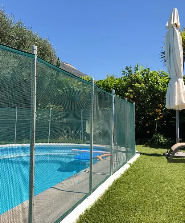 Pool safety fence installation with secure mesh barrie