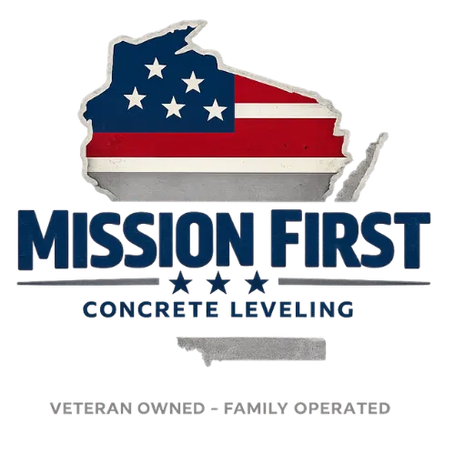 Mission First Concrete Leveling Logo - Sheboygan Falls, WI - veteran owned and operated concrete leveling and lifting business