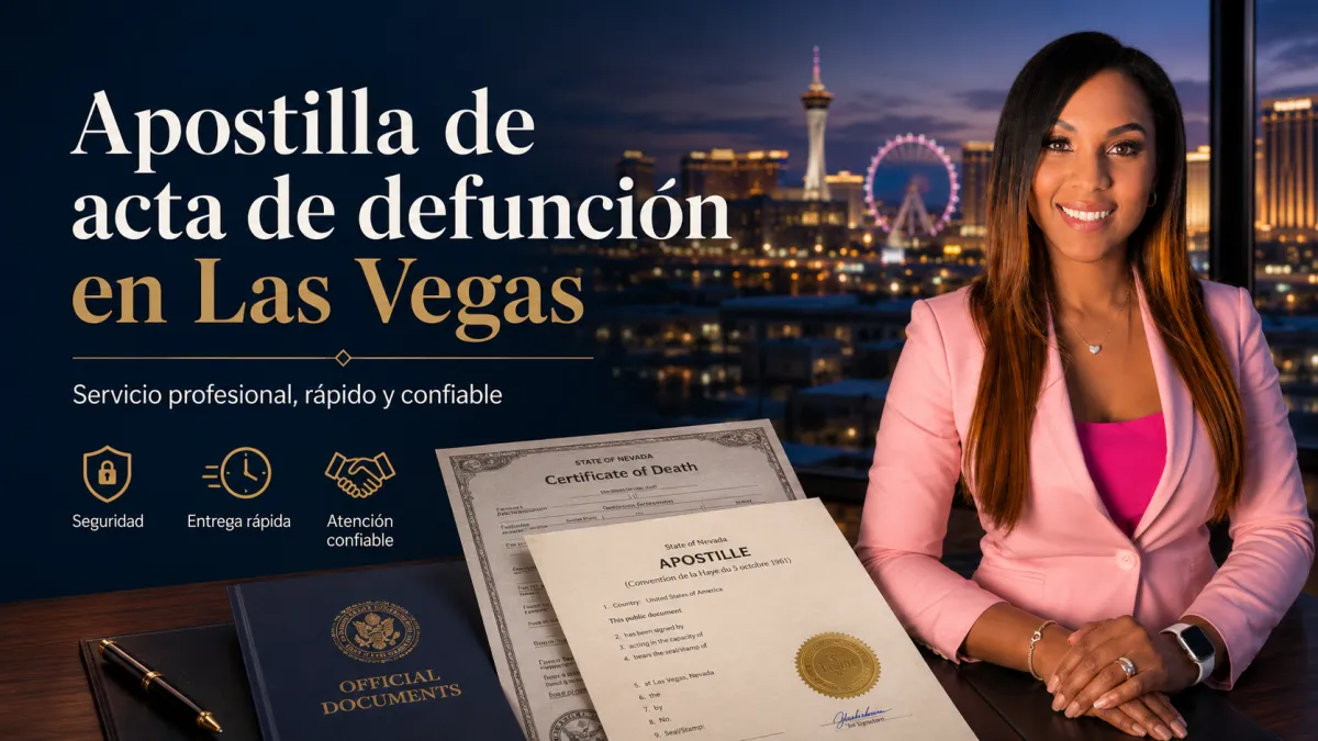 Apostilla de acta de defunción en Las Vegas, Nevada: guía paso a paso