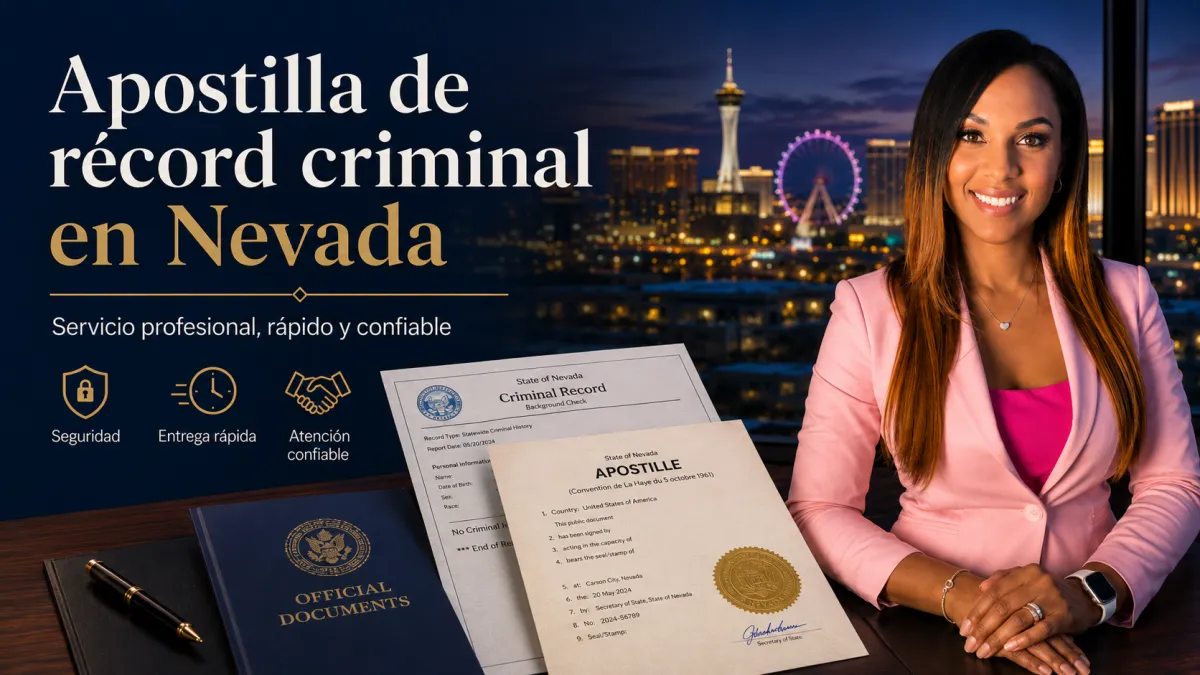 La ruta más clara para gestionar apostilla de récord criminal Nevada