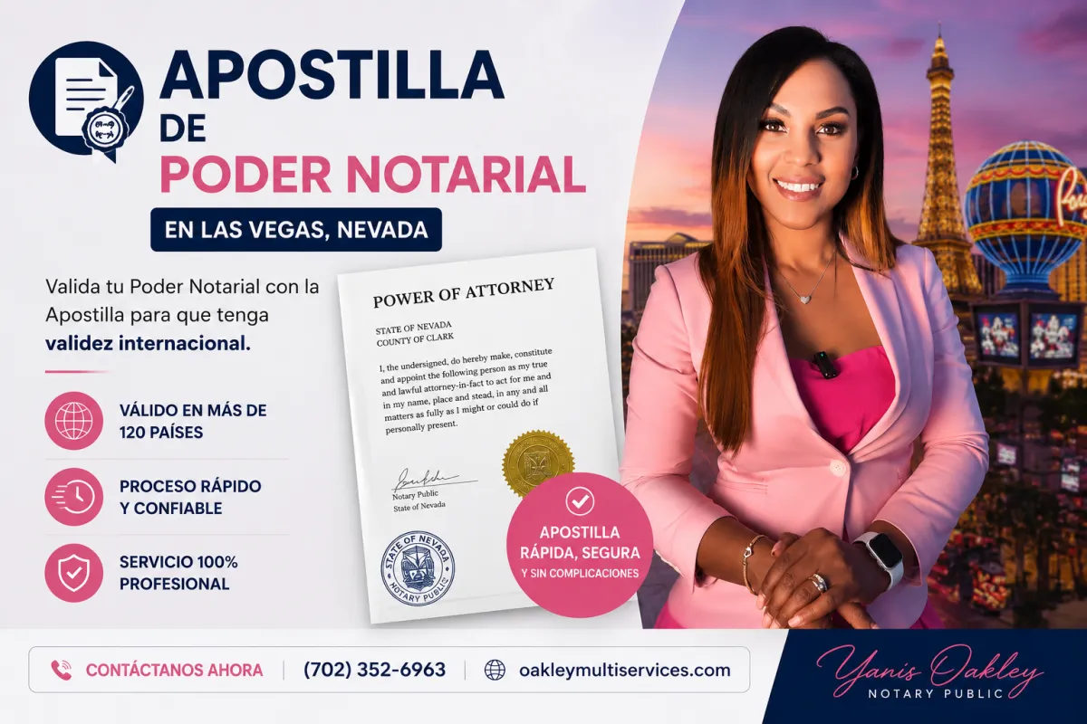 apostilla de poder notarial Las Vegas
