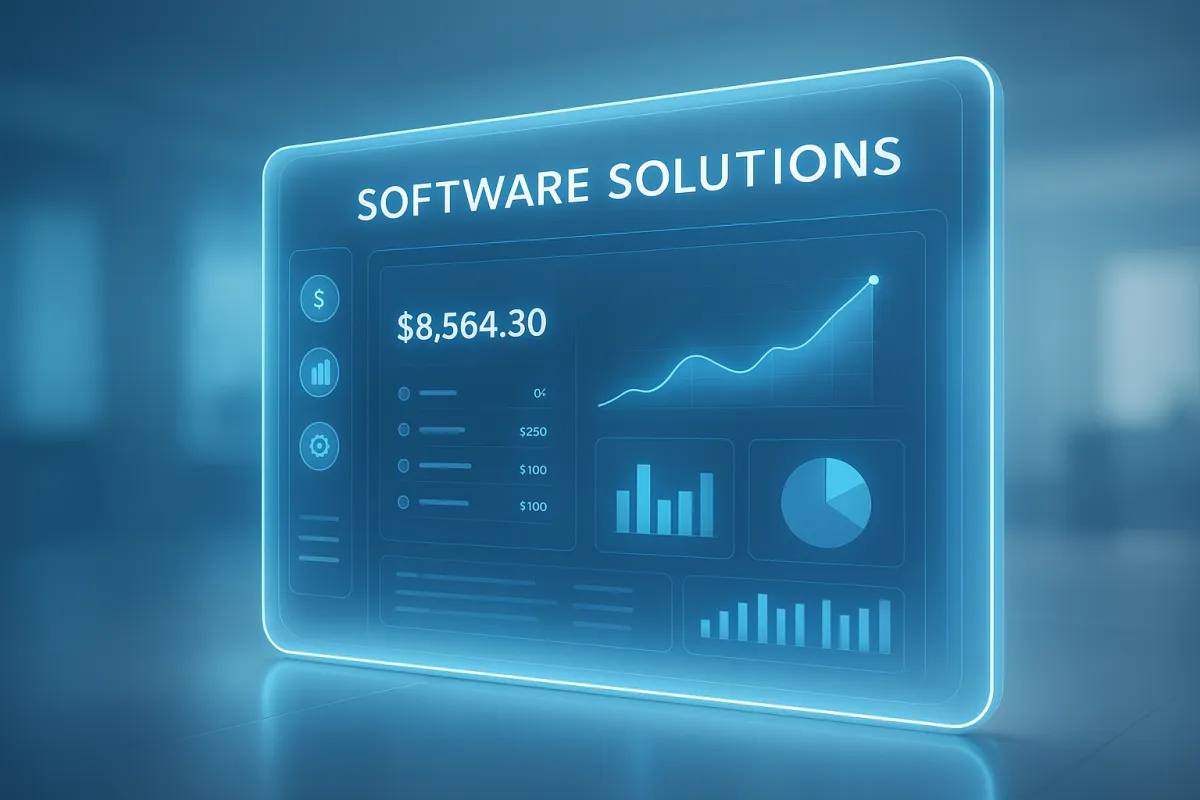 Financial advisor presenting flexible financing graphs on a tablet to a small business owner in a bright meeting room