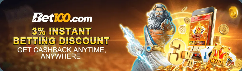 bet100 3% instant betting discount