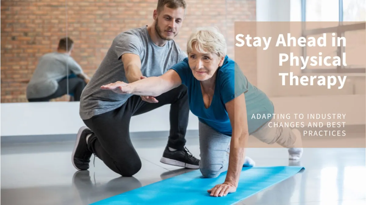 an Old women doing stretching exrcise with the help of a physical therapist ith tet stay ahead in physical therapy