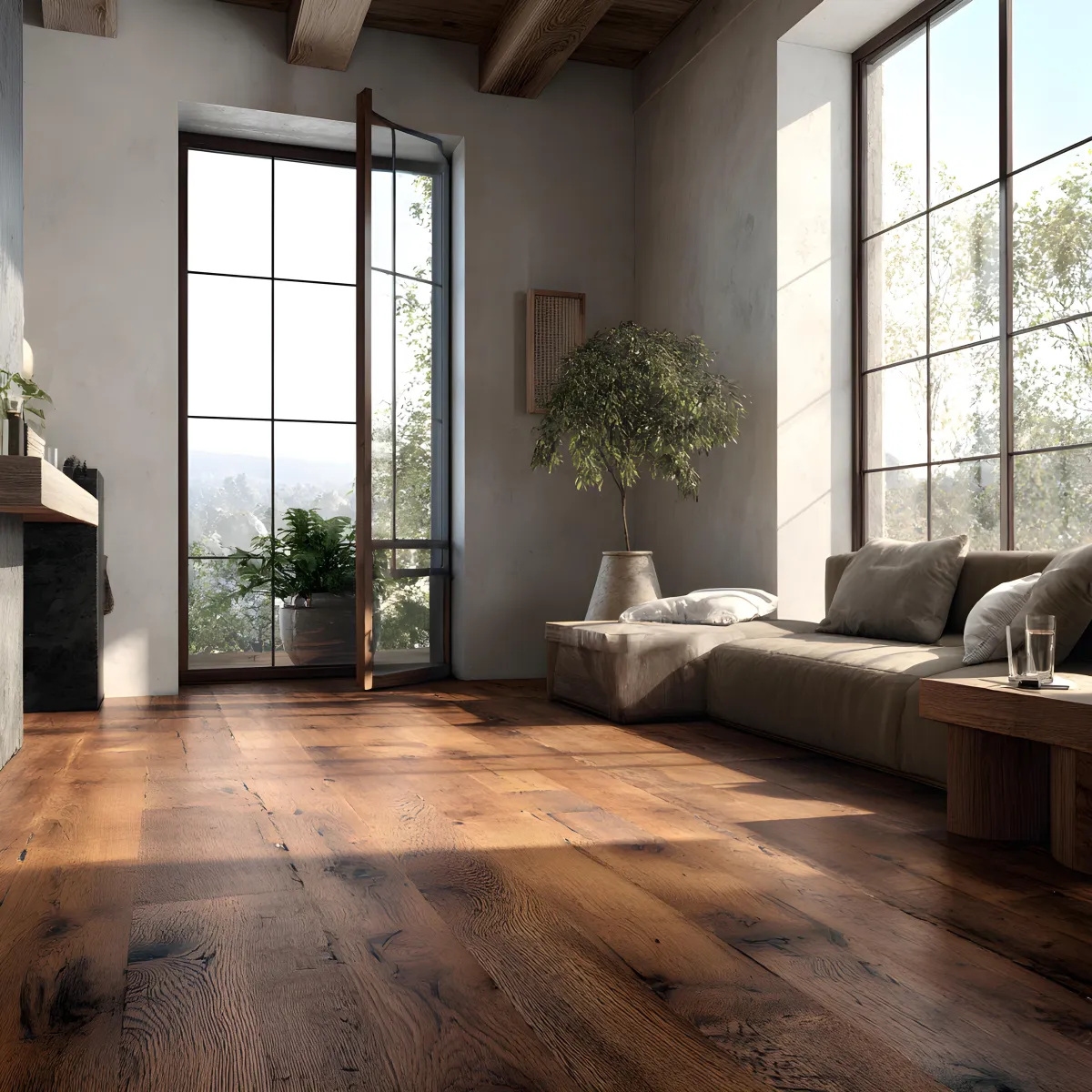 Hardwood flooring example for Fort Mill SC living room projects