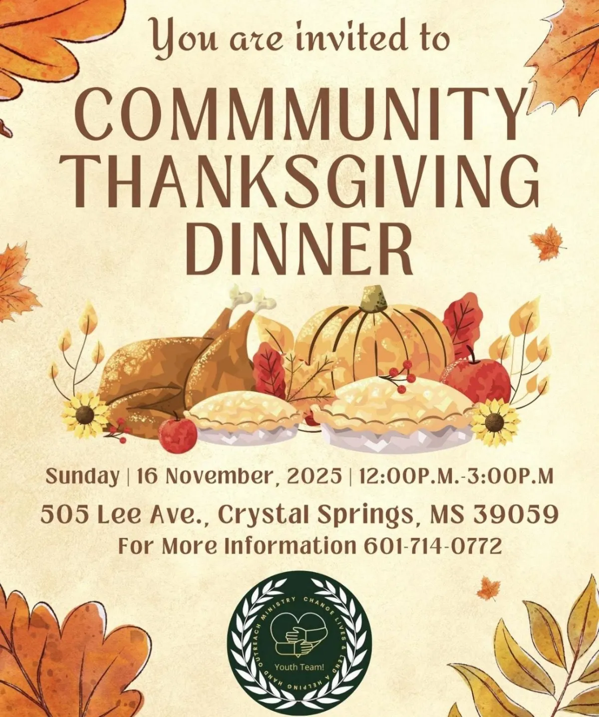 Community Thanksgiving Dinner Crystal Springs MS
