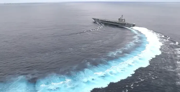 aircraft carrier u-turn