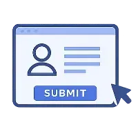 Online job application form with submit button