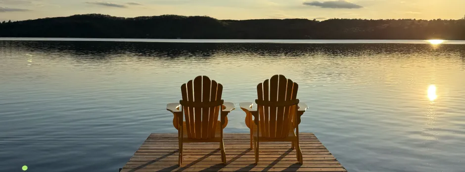 Adirondak chairs on dock